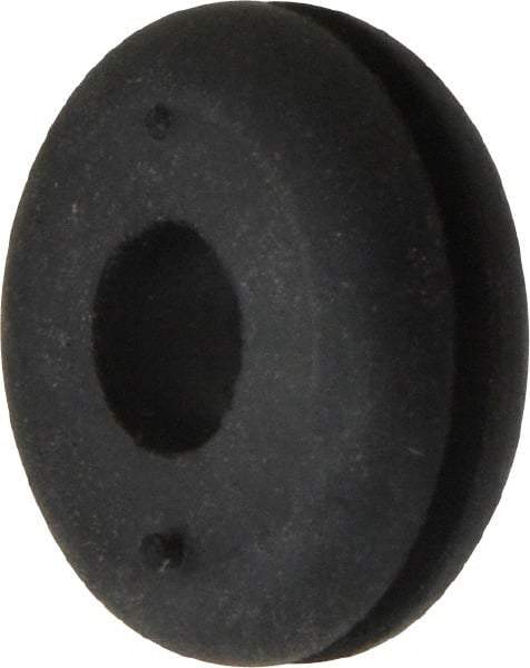 Made in USA - 7/8" OD, 5/16" Thick Flexible Grommet - Rubber, 5/8" Slot Diam x 1/16" Slot Width - Exact Tool & Supply