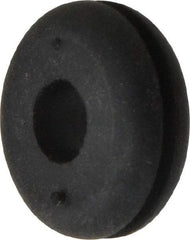 Made in USA - 7/8" OD, 5/16" Thick Flexible Grommet - Rubber, 5/8" Slot Diam x 1/16" Slot Width - Exact Tool & Supply
