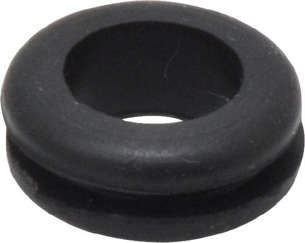 Made in USA - 5/8" OD, 1/4" Thick Flexible Grommet - Rubber, 1/2" Slot Diam x 1/16" Slot Width - Exact Tool & Supply
