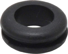 Made in USA - 5/8" OD, 1/4" Thick Flexible Grommet - Rubber, 1/2" Slot Diam x 1/16" Slot Width - Exact Tool & Supply