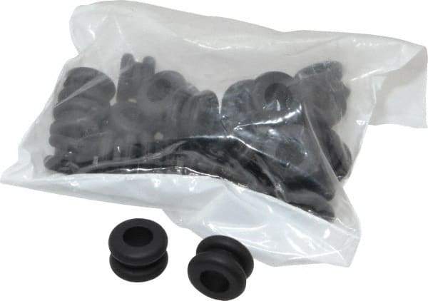 Made in USA - 3/4" OD, 1/2" Thick Flexible Grommet - Rubber, 17/32" Slot Diam x 1/8" Slot Width - Exact Tool & Supply