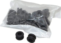 Made in USA - 3/4" OD, 1/2" Thick Flexible Grommet - Rubber, 17/32" Slot Diam x 1/8" Slot Width - Exact Tool & Supply