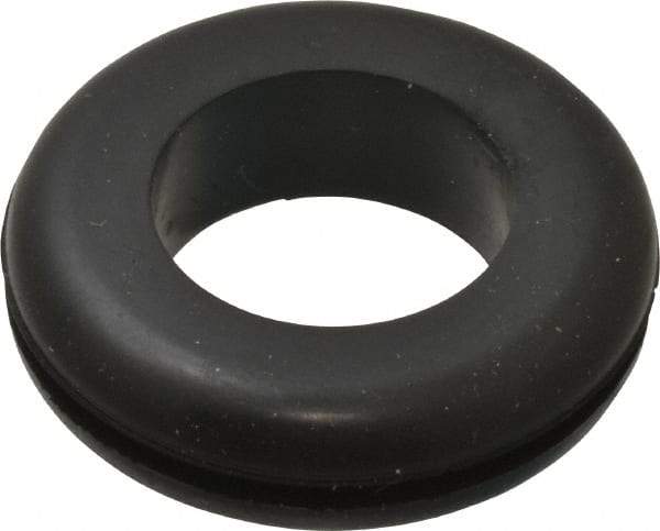 Made in USA - 1-1/8" OD, 5/16" Thick Flexible Grommet - Rubber, 7/8" Slot Diam x 1/16" Slot Width - Exact Tool & Supply