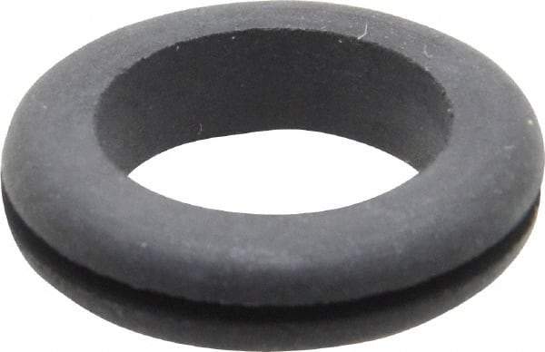 Made in USA - 1-1/8" OD, 9/32" Thick Flexible Grommet - Rubber, 7/8" Slot Diam x 1/16" Slot Width - Exact Tool & Supply