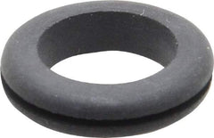 Made in USA - 1-1/8" OD, 9/32" Thick Flexible Grommet - Rubber, 7/8" Slot Diam x 1/16" Slot Width - Exact Tool & Supply