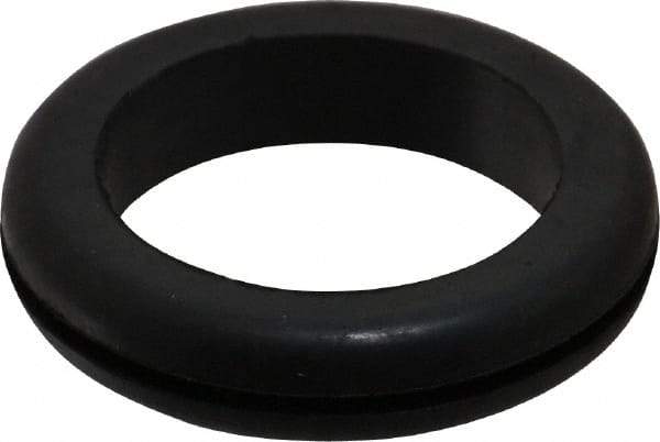 Made in USA - 2-1/8" OD, 7/16" Thick Flexible Grommet - Rubber, 1-3/4" Slot Diam x 1/16" Slot Width - Exact Tool & Supply