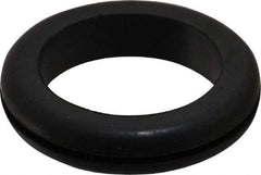 Made in USA - 2-1/8" OD, 7/16" Thick Flexible Grommet - Rubber, 1-3/4" Slot Diam x 1/16" Slot Width - Exact Tool & Supply