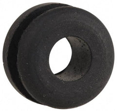 Made in USA - 9/16" OD, 5/16" Thick Flexible Grommet - Rubber, 3/8" Slot Diam x 1/8" Slot Width - Exact Tool & Supply