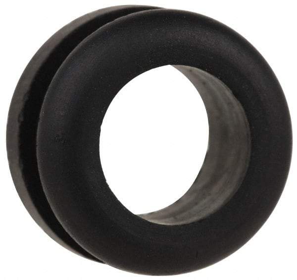 Made in USA - 5/8" OD, 5/16" Thick Flexible Grommet - Rubber, 1/2" Slot Diam x 1/8" Slot Width - Exact Tool & Supply