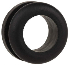 Made in USA - 5/8" OD, 5/16" Thick Flexible Grommet - Rubber, 1/2" Slot Diam x 1/8" Slot Width - Exact Tool & Supply
