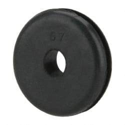 Made in USA - 3/4" OD, 3/16" Thick Grommet - Buna-N Rubber, 9/16" Slot Diam x 1/16" Slot Width - Exact Tool & Supply