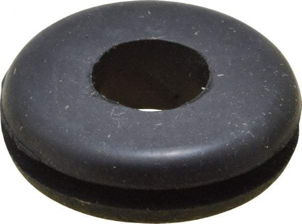 Made in USA - 5/8" OD, 3/16" Thick Grommet - Buna-N Rubber, 7/16" Slot Diam x 1/16" Slot Width - Exact Tool & Supply