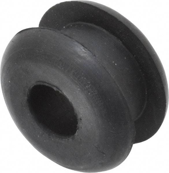 Made in USA - 13/16" OD, 1/2" Thick Grommet - Buna-N Rubber, 9/16" Slot Diam x 1/4" Slot Width - Exact Tool & Supply