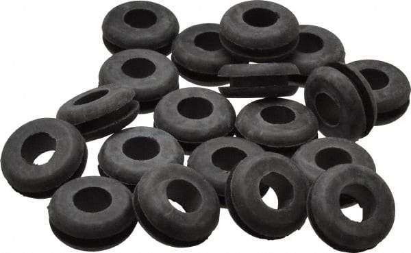 Made in USA - 7/8" OD, 3/8" Thick Grommet - Buna-N Rubber, 5/8" Slot Diam x 1/8" Slot Width - Exact Tool & Supply