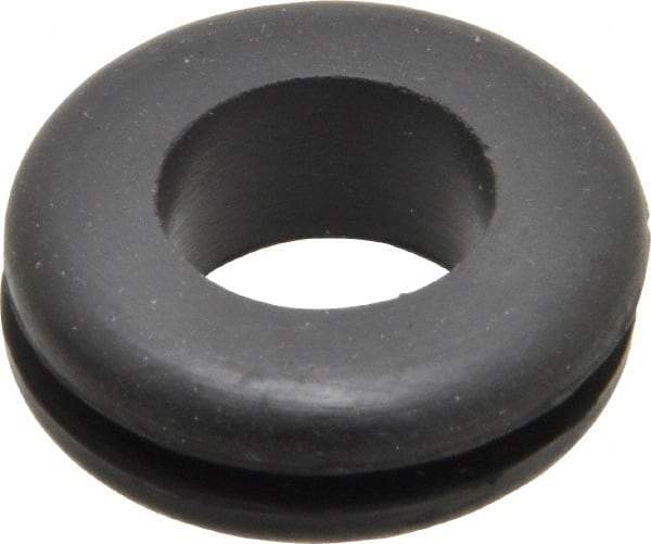 Made in USA - 1-1/4" OD, 7/16" Thick Grommet - Buna-N Rubber, 1" Slot Diam x 1/8" Slot Width - Exact Tool & Supply