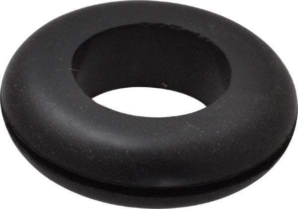 Made in USA - 1-5/8" OD, 7/16" Thick Grommet - Buna-N Rubber, 1-1/4" Slot Diam x 1/16" Slot Width - Exact Tool & Supply