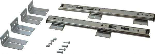 Knape & Vogt - 12" Slide Length, Chrome Variable-Height Pencil Drawer Slide - 3/4" Wide - Exact Tool & Supply