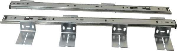 Knape & Vogt - 18" Slide Length, Chrome Variable-Height Pencil Drawer Slide - 3/4" Wide - Exact Tool & Supply