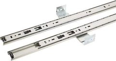 Knape & Vogt - 22" Slide Length, Chrome Variable-Height Pencil Drawer Slide - 3/4" Wide - Exact Tool & Supply