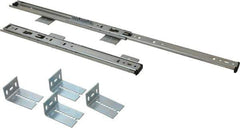 Knape & Vogt - 14" Slide Length, Chrome Variable-Height Keyboard Slide - Chrome Finish - Exact Tool & Supply