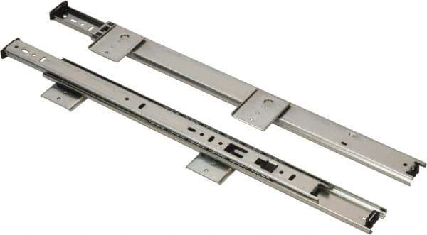 Knape & Vogt - 16" Slide Length, Chrome Variable-Height Keyboard Slide - Chrome Finish - Exact Tool & Supply