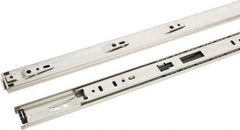 Knape & Vogt - 28" Slide Length, 21" Travel Length, Chrome Drawer Slide - Chrome Finish - Exact Tool & Supply