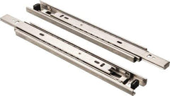 Knape & Vogt - 22" Slide Length, Chrome Box or Vertical File Drawer Slide - 18" Wide, Chrome Finish - Exact Tool & Supply