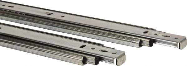 Knape & Vogt - 26" Slide Length, Chrome Box or Vertical File Drawer Slide - 18" Wide, Chrome Finish - Exact Tool & Supply