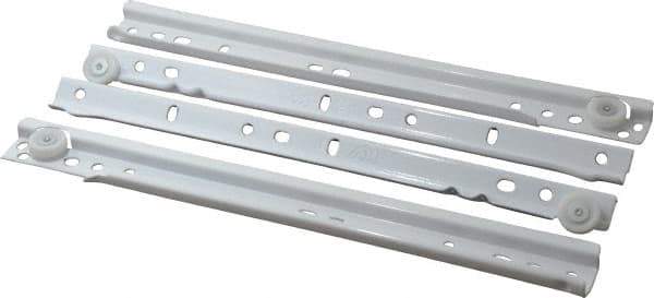 Knape & Vogt - 300mm Slide Length, 225mm Travel Length, Steel Epoxy-Coated Drawer Slide - White Epoxy Finish - Exact Tool & Supply
