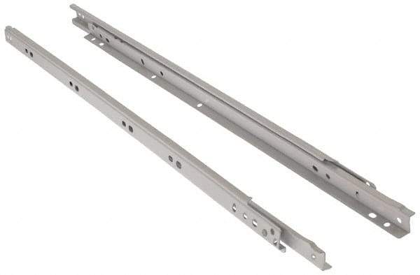 Knape & Vogt - 600mm Slide Length, 450mm Travel Length, Steel Epoxy-Coated Drawer Slide - White Epoxy Finish - Exact Tool & Supply