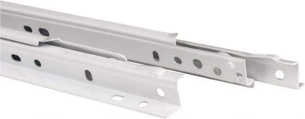 Knape & Vogt - 650mm Slide Length, 487mm Travel Length, Steel Epoxy-Coated Drawer Slide - White Epoxy Finish - Exact Tool & Supply