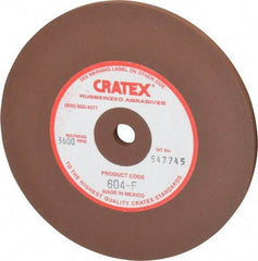 Cratex - 6" Diam x 1/2" Hole x 1/4" Thick, Surface Grinding Wheel - Silicon Carbide, Fine Grade, 3,600 Max RPM, Rubber Bond, No Recess - Exact Tool & Supply