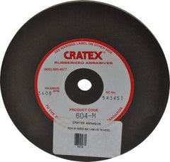 Cratex - 6" Diam x 1/2" Hole x 1/4" Thick, Surface Grinding Wheel - Silicon Carbide, Medium Grade, 3,600 Max RPM, Rubber Bond, No Recess - Exact Tool & Supply
