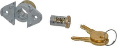 Made in USA - 7/8" Max Thickness, Diamond Back Deadbolt Cabinet & Drawer - 1-1/32 Bolt Throw, Brass Finish - Exact Tool & Supply