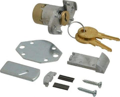 Made in USA - 1-1/8" Max Thickness, Diamond Back Deadbolt Cabinet & Drawer - 1-1/32 Bolt Throw, Brass Finish - Exact Tool & Supply