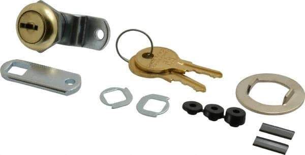 Made in USA - 5/32" Max Thickness, Standard Cam Lock - Polished Brass Finish - Exact Tool & Supply