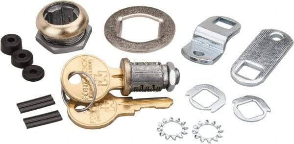 Made in USA - 5/32" Max Thickness, Standard Cam Lock - Polished Brass Finish - Exact Tool & Supply