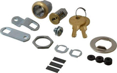Made in USA - 5/16" Max Thickness, Standard Cam Lock - Polished Brass Finish - Exact Tool & Supply
