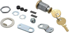 Made in USA - 21/32" Max Thickness, Standard Cam Lock - Polished Brass Finish - Exact Tool & Supply