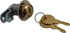 Made in USA - 21/32" Max Thickness, Standard Cam Lock - Polished Brass Finish - Exact Tool & Supply