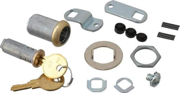 Made in USA - 15/16" Max Thickness, Standard Cam Lock - Polished Brass Finish - Exact Tool & Supply