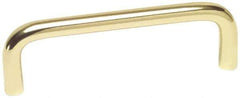 Value Collection - Pulls - Bright Brass Finish, Brass, 4" Center to Center - Exact Tool & Supply