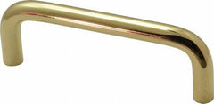 Value Collection - Pulls - Bright Brass Finish, Brass, 3" Center to Center - Exact Tool & Supply
