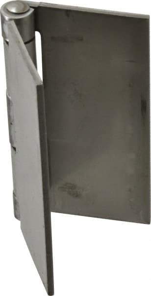 Made in USA - 4" Wide x 1/8" Thick, Blank Butt Hinge - Stainless Steel, Polished Finish - Exact Tool & Supply