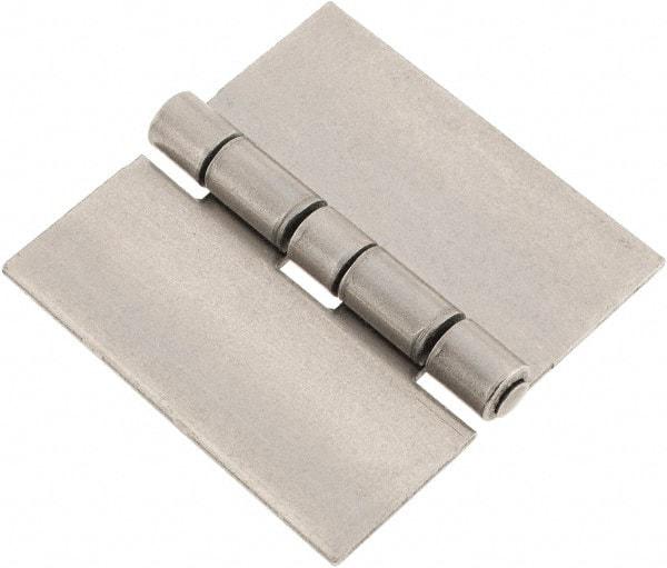 Made in USA - 2-1/2" Wide x 0.078" Thick, Blank Butt Hinge - Steel, Plain Finish - Exact Tool & Supply