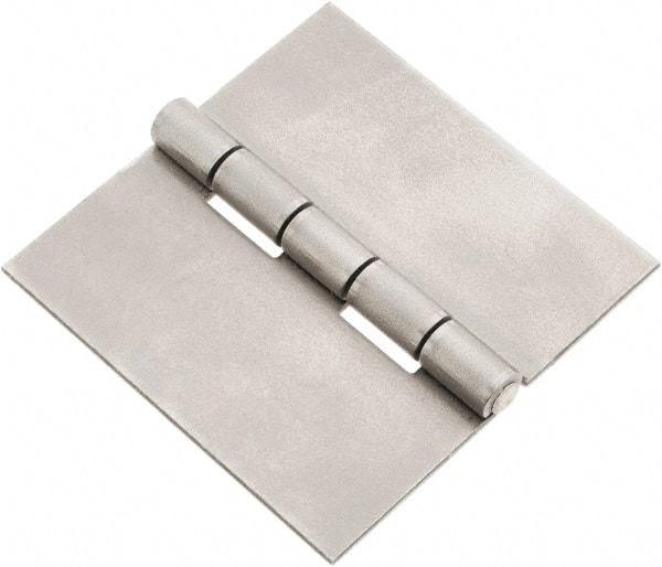 Made in USA - 3" Wide x 0.078" Thick, Blank Butt Hinge - Steel, Plain Finish - Exact Tool & Supply