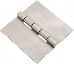 Made in USA - 3" Wide x 0.078" Thick, Blank Butt Hinge - Steel, Plain Finish - Exact Tool & Supply