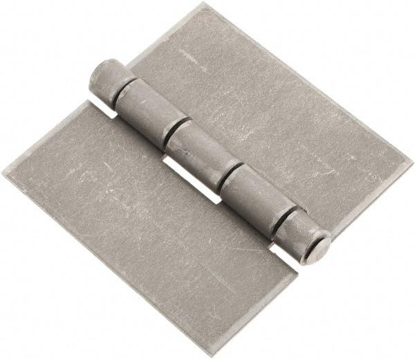 Made in USA - 3" Wide x 0.09" Thick, Blank Butt Hinge - Steel, Plain Finish - Exact Tool & Supply