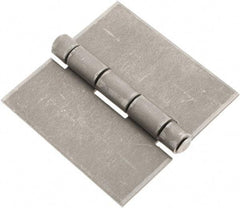 Made in USA - 3" Wide x 0.09" Thick, Blank Butt Hinge - Steel, Plain Finish - Exact Tool & Supply