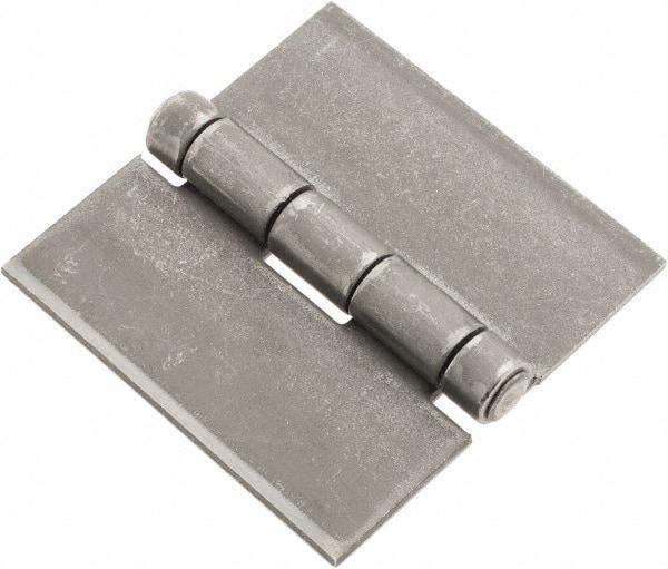 Made in USA - 3" Wide x 1/8" Thick, Blank Butt Hinge - Steel, Plain Finish - Exact Tool & Supply